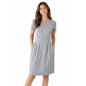 Boden Ditsy Floral Shift Dress Womens Gray  Knee Length Casual Size 8